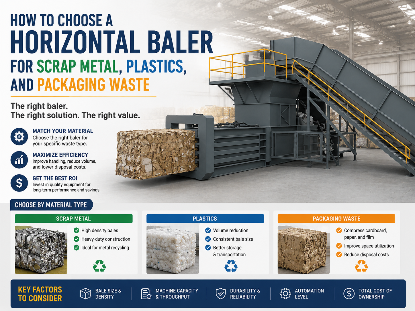 how to choose a horizontal baler for scrap metal plastics and packaging waste