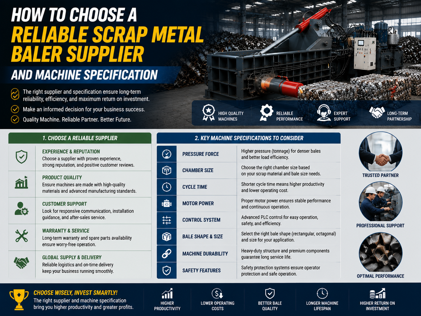how to choose a reliable scrap metal baler supplier and machine specification 1