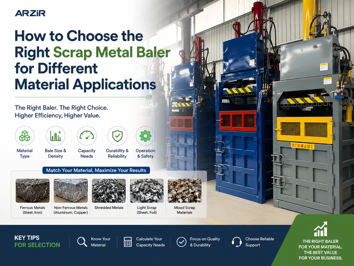 how to choose the right scrap metal baler for different material applications 1