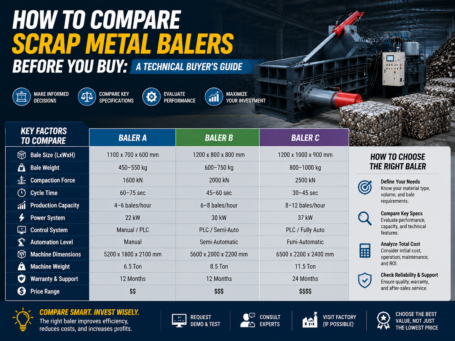 how to compare scrap metal balers before you buy a technical buyer s guide