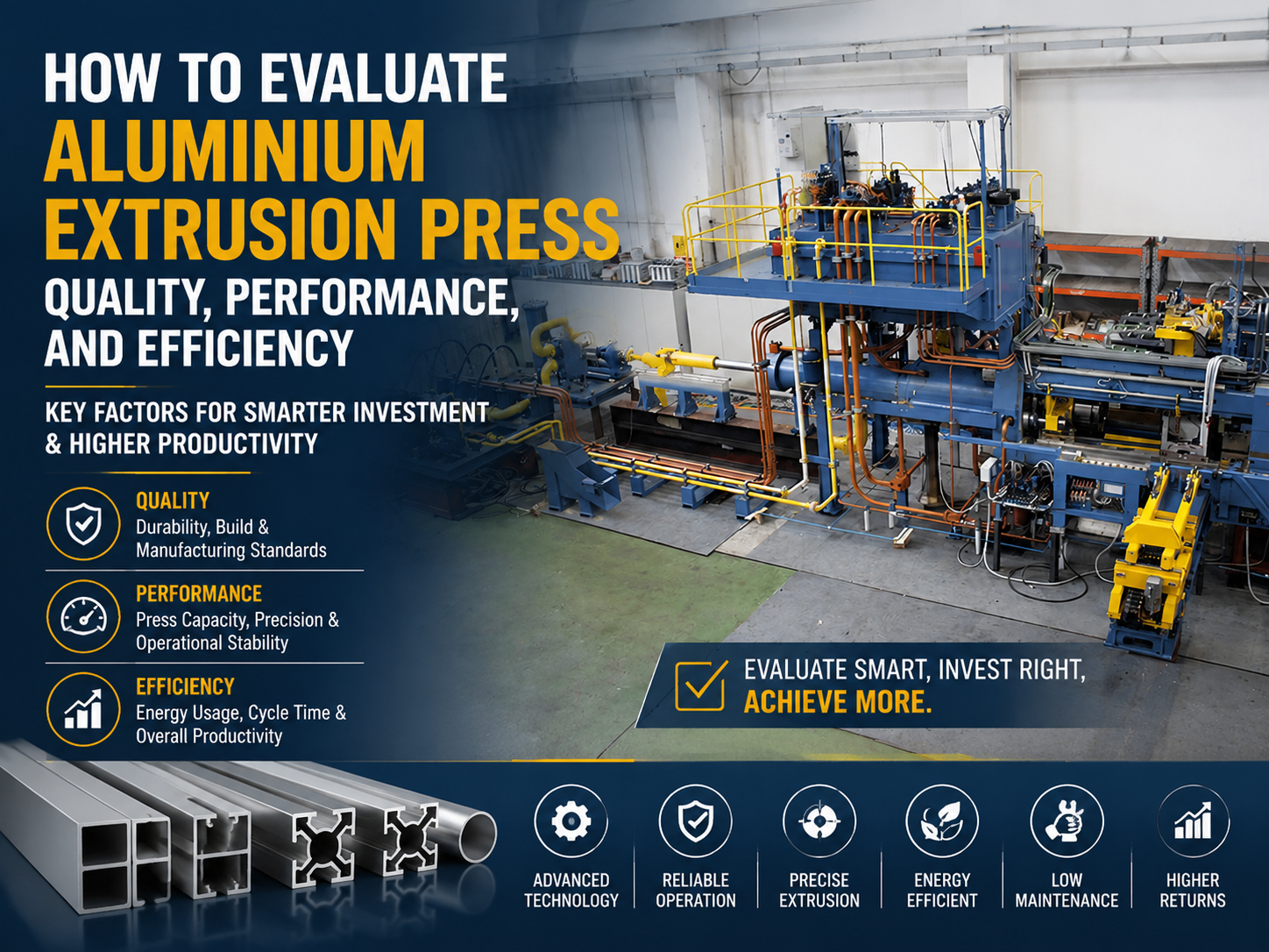 how to evaluate aluminium extrusion press quality performance and efficiency