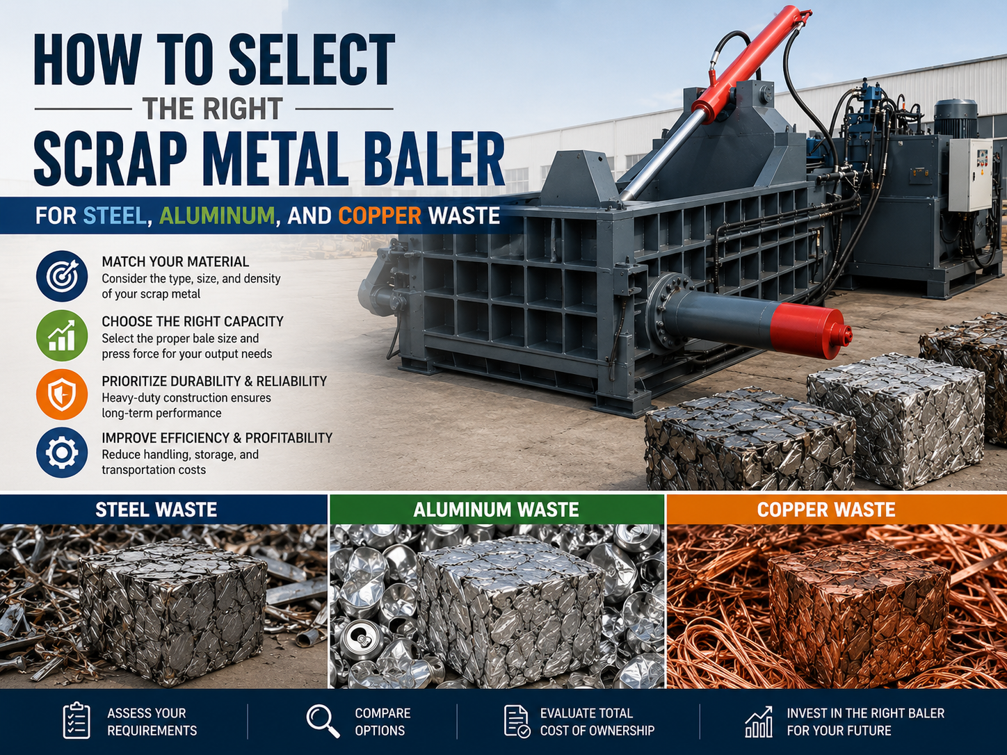 how to select the right scrap metal baler for steel aluminum and copper waste 1