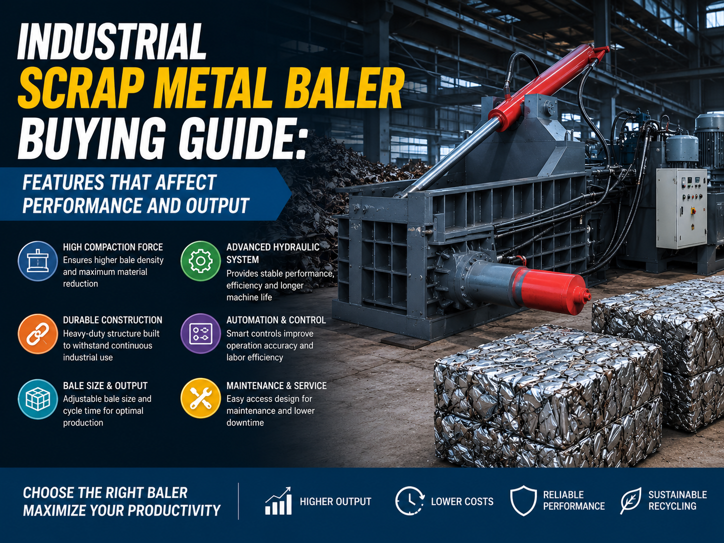 industrial scrap metal baler buying guide features that affect performance and output