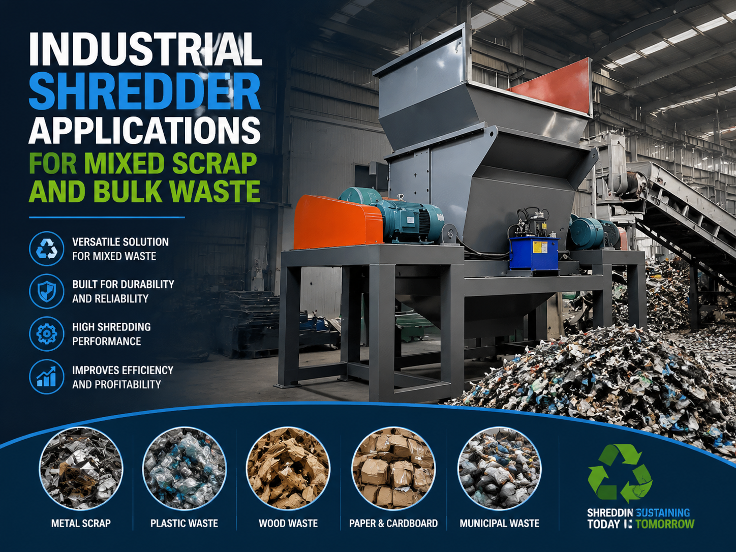 industrial shredder applications for mixed scrap and bulk waste a comprehensive guide
