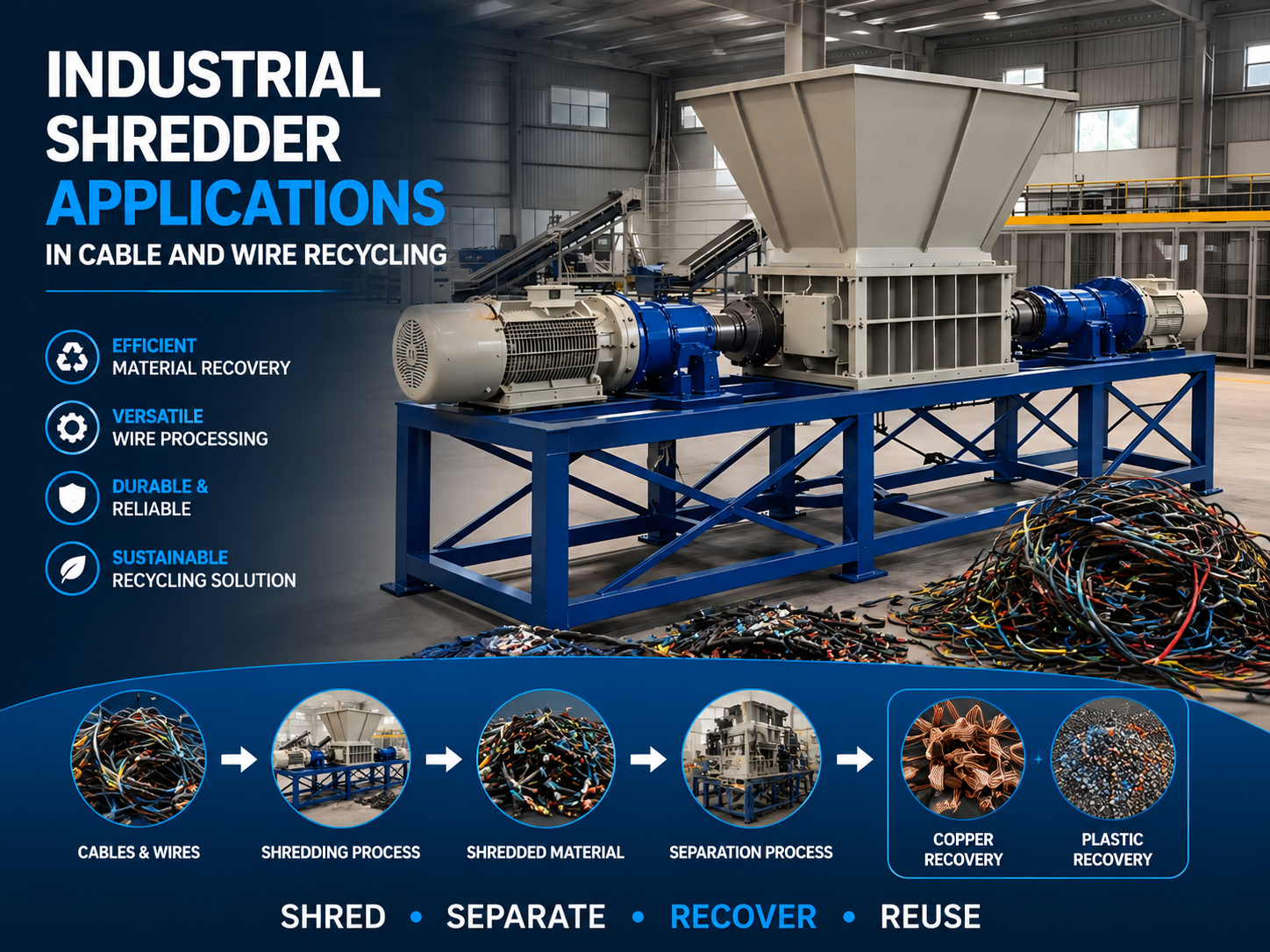 industrial shredder applications in cable and wire recycling a comprehensive guide