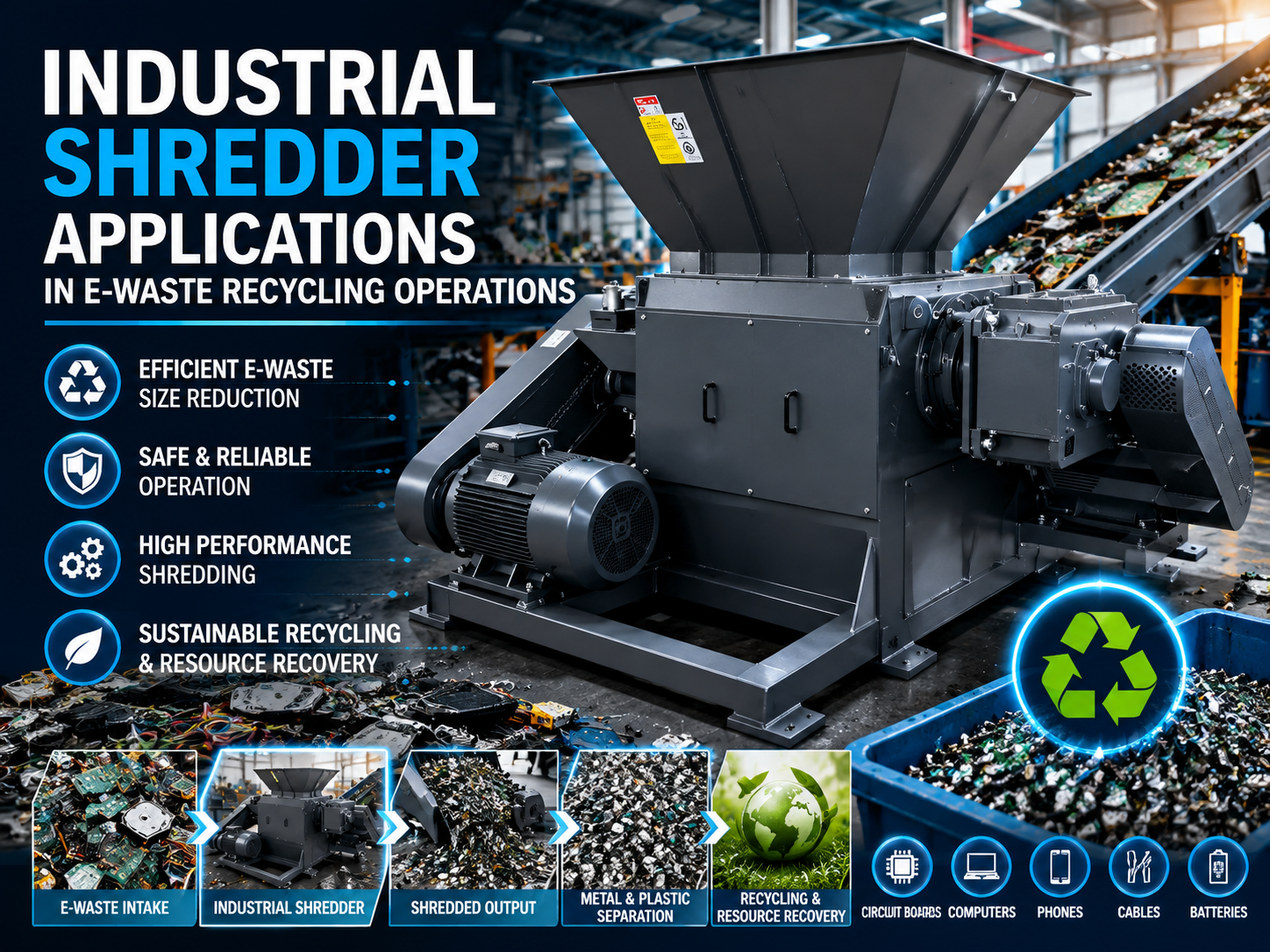 industrial shredder applications in e waste recycling operations a comprehensive guide