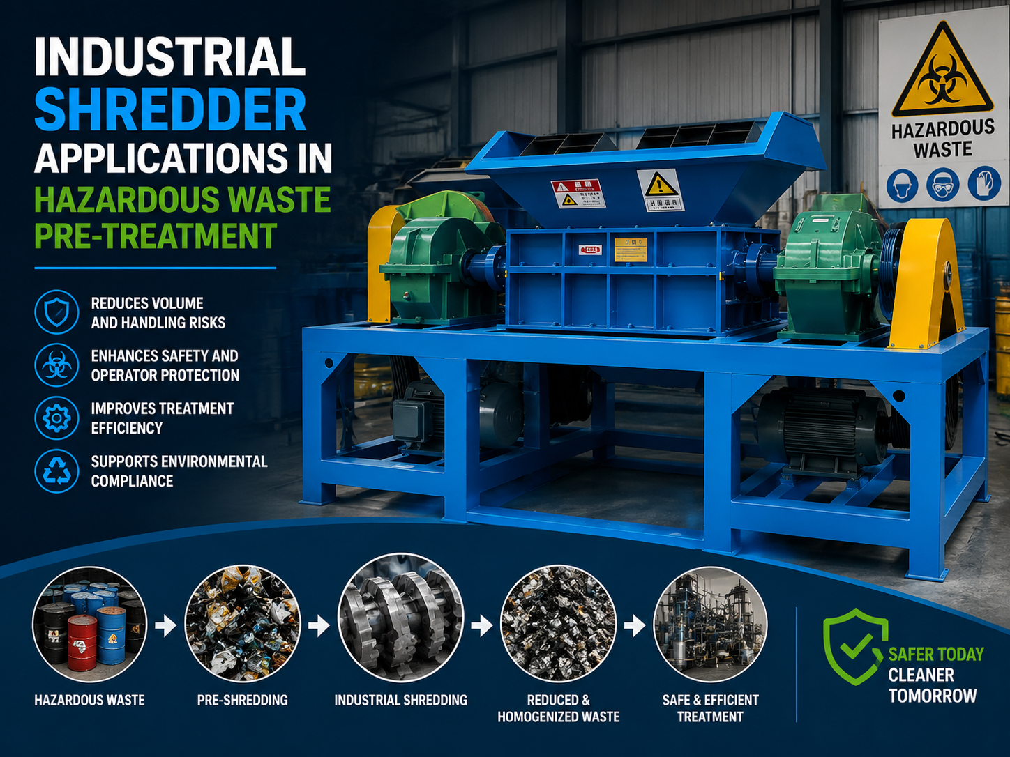 industrial shredder applications in hazardous waste pre treatment a comprehensive guide