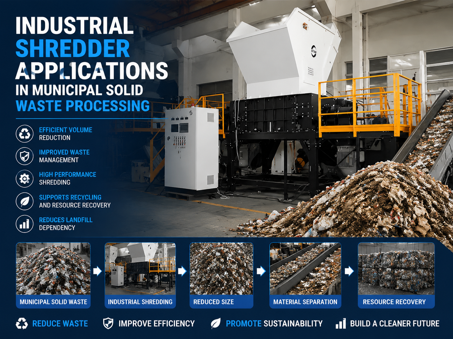 industrial shredder applications in municipal solid waste processing a comprehensive guide