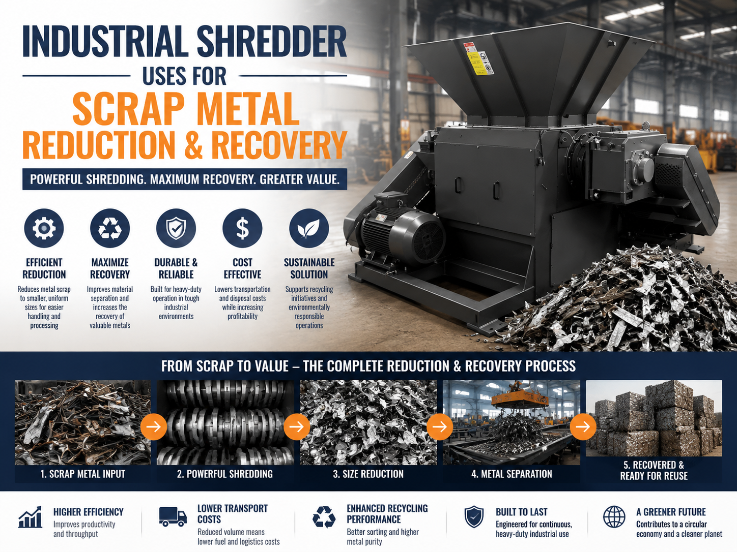 industrial shredder uses for scrap metal reduction and recovery a comprehensive guide