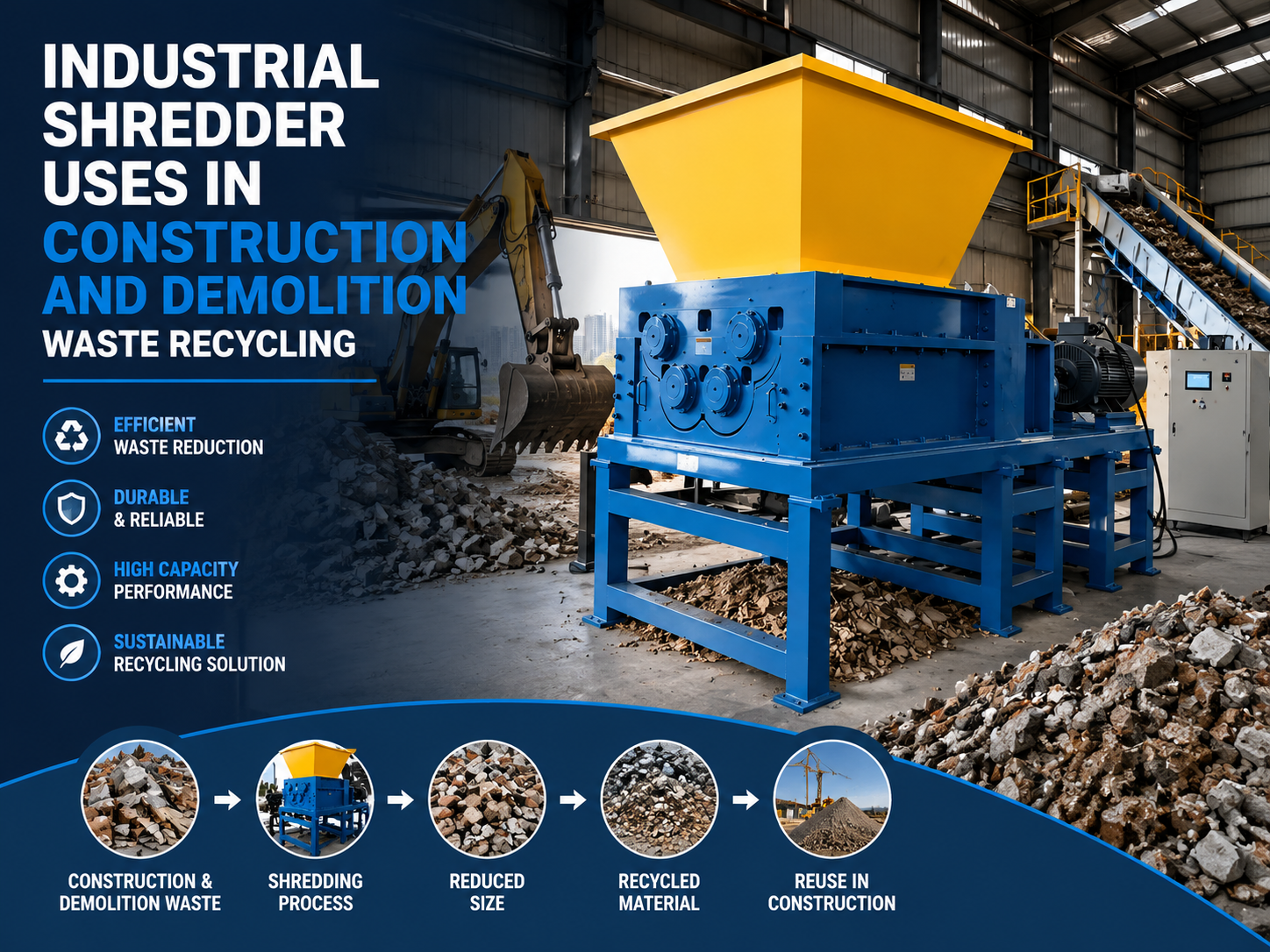 industrial shredder uses in construction and demolition waste recycling a comprehensive gu