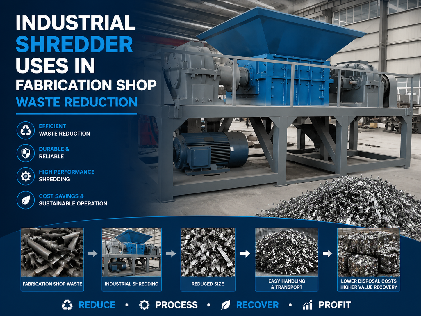 industrial shredder uses in fabrication shop waste reduction a comprehensive guide