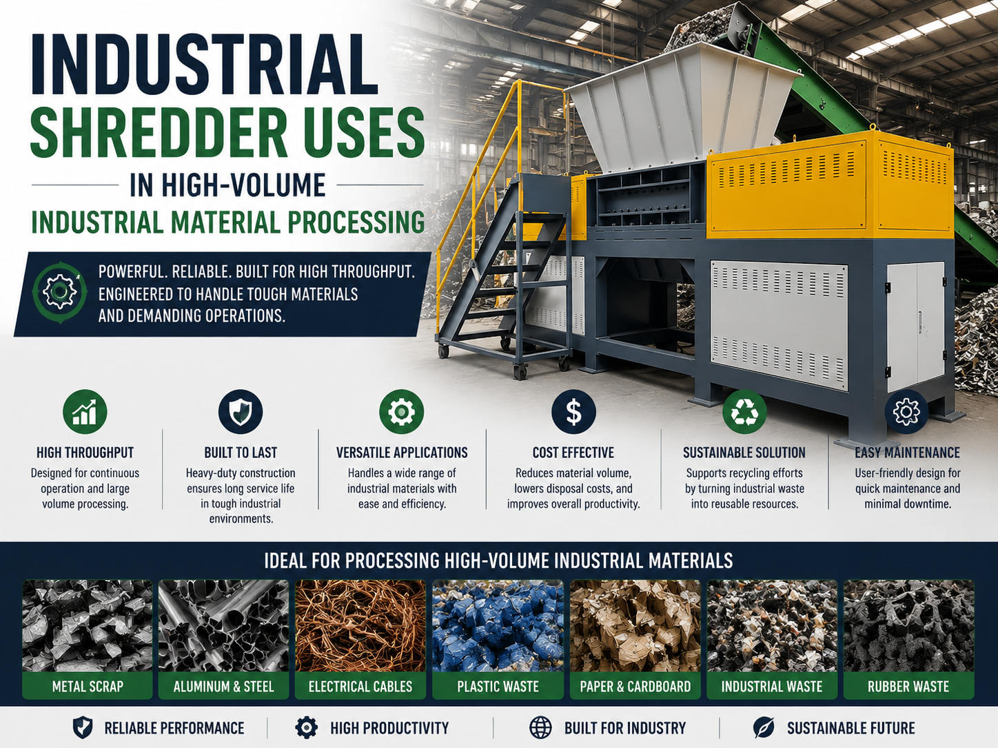 industrial shredder uses in high volume industrial material processing 2