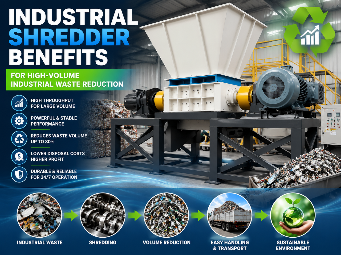 maximizing efficiency industrial shredder benefits for high volume industrial waste reduct