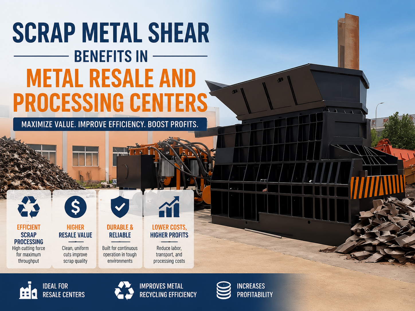 maximizing efficiency scrap metal shear benefits in metal resale processing centers
