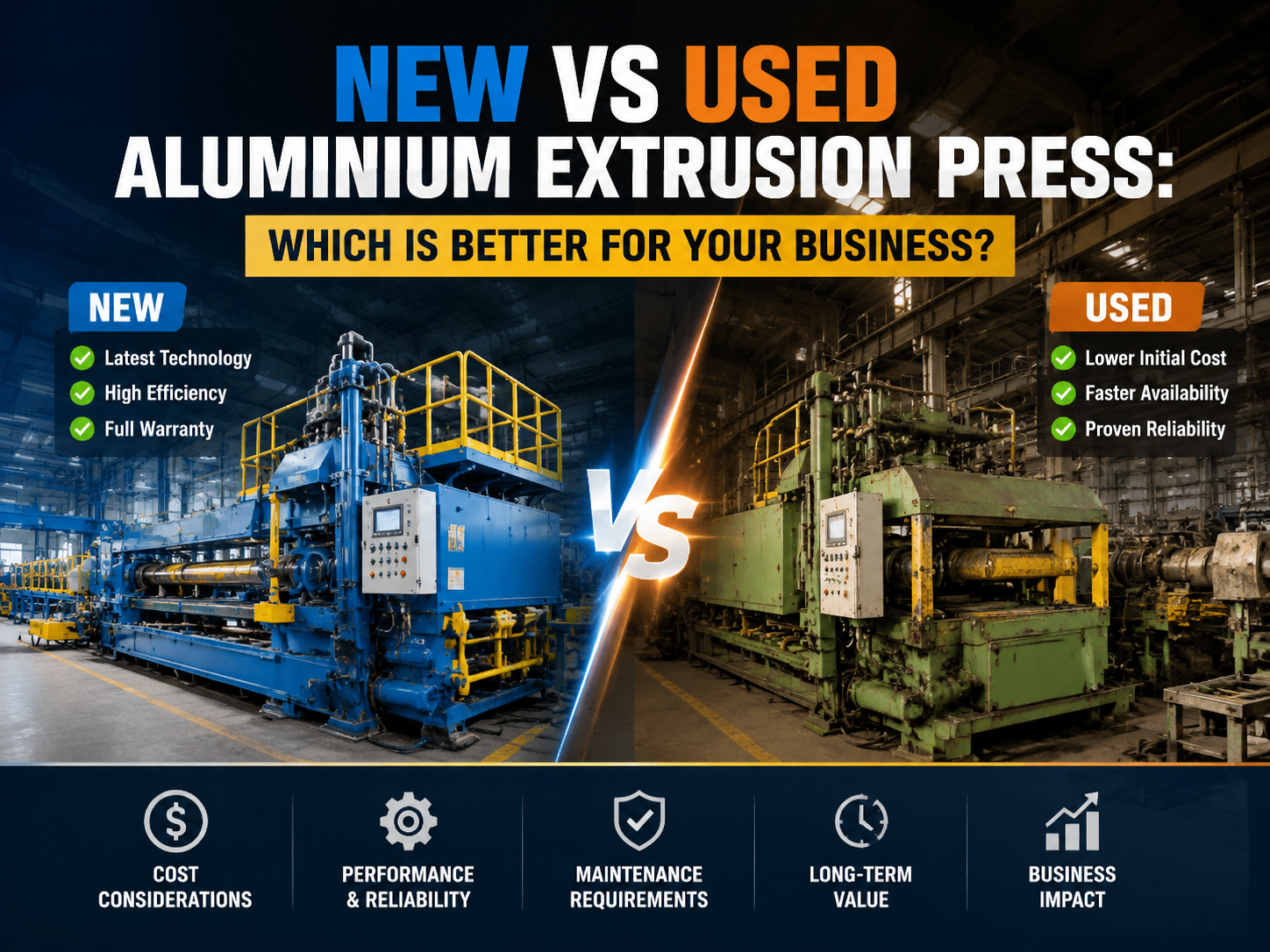 new vs used aluminium extrusion press which is better for your business