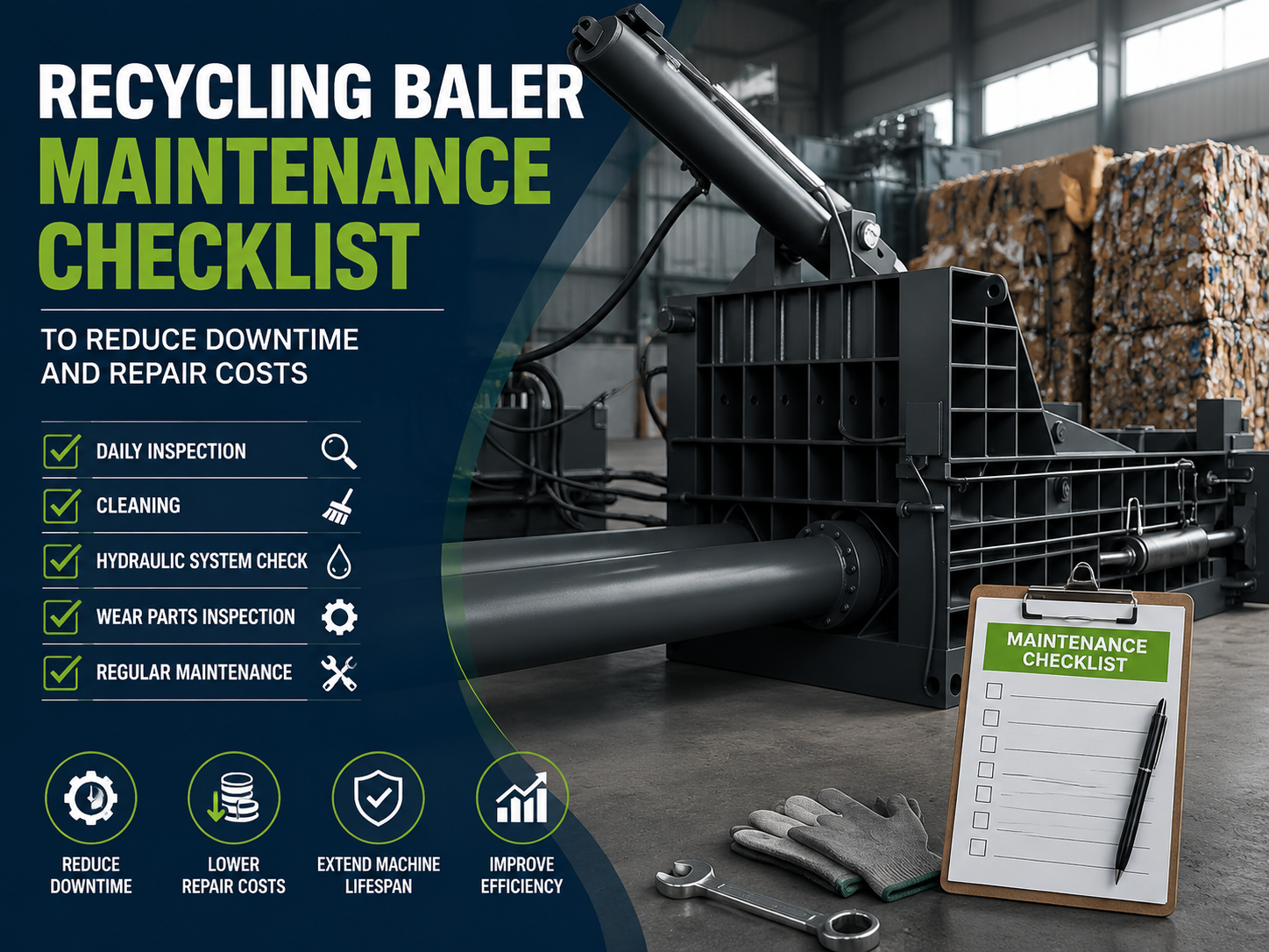 recycling baler maintenance checklist to reduce downtime and repair costs 1