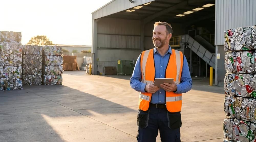 Recycling Facility Manager Overseeing Operations