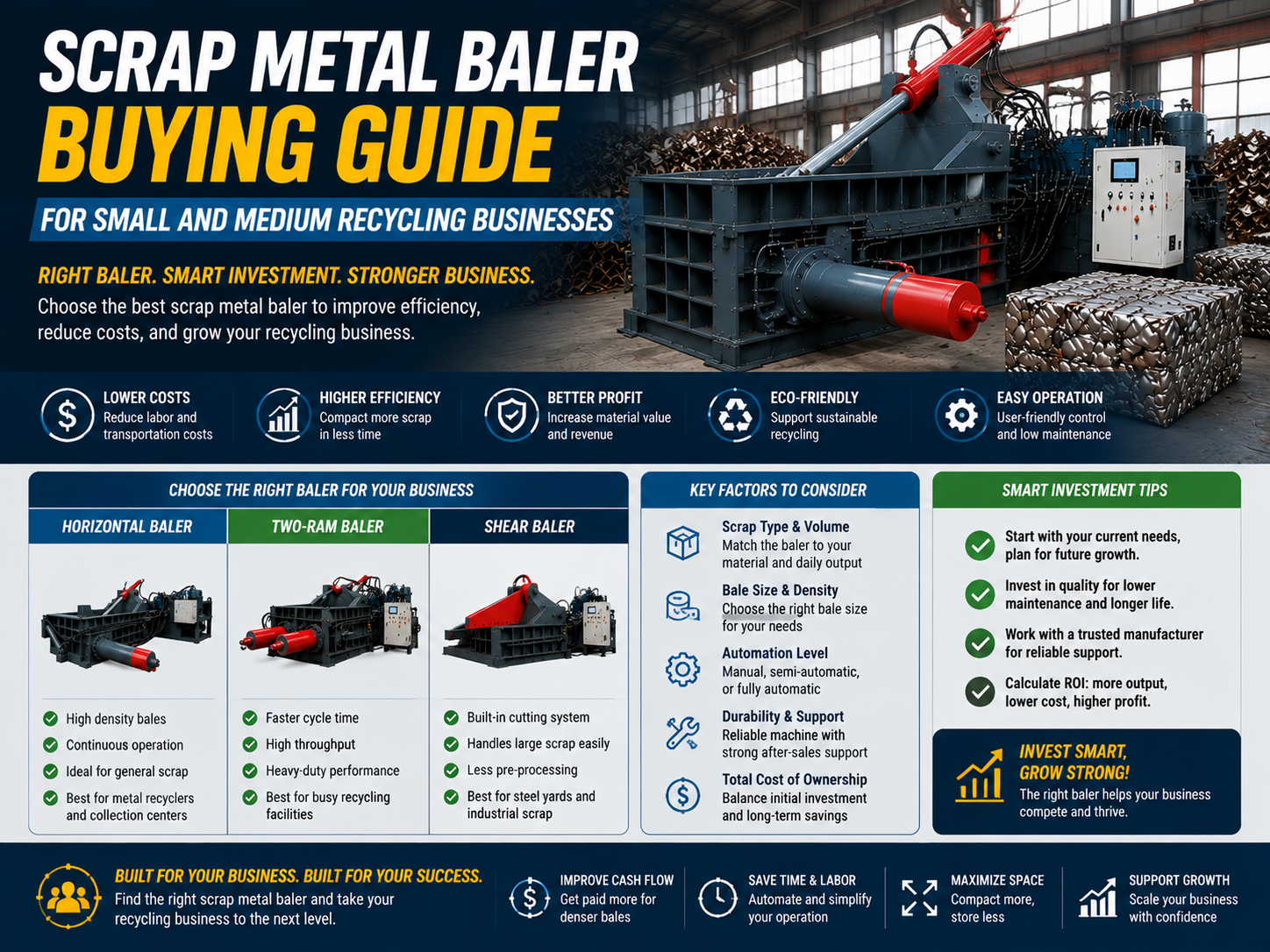 scrap metal baler buying guide for small and medium recycling businesses