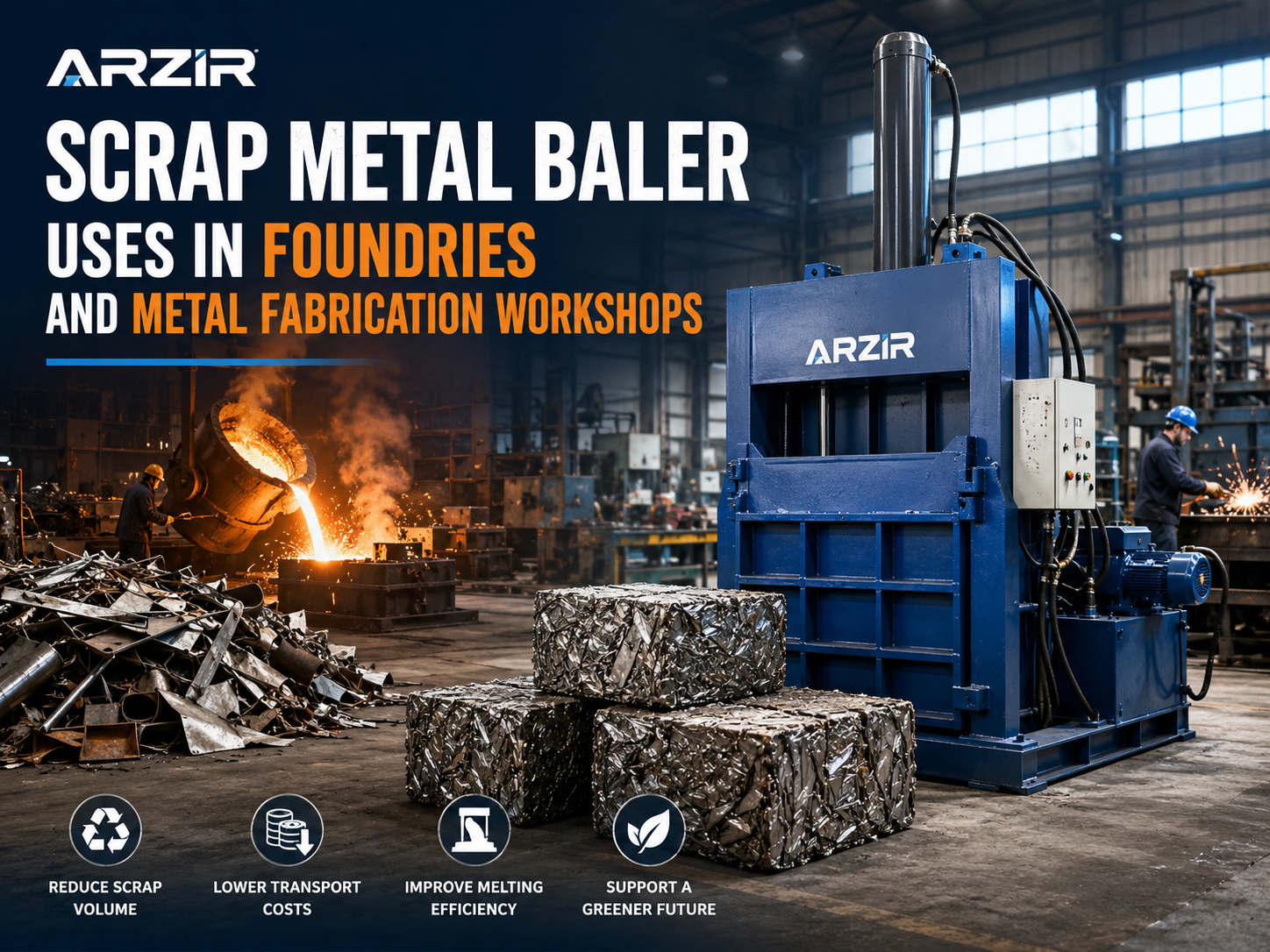 scrap metal baler uses in foundries and metal fabrication workshops a comprehensive guide