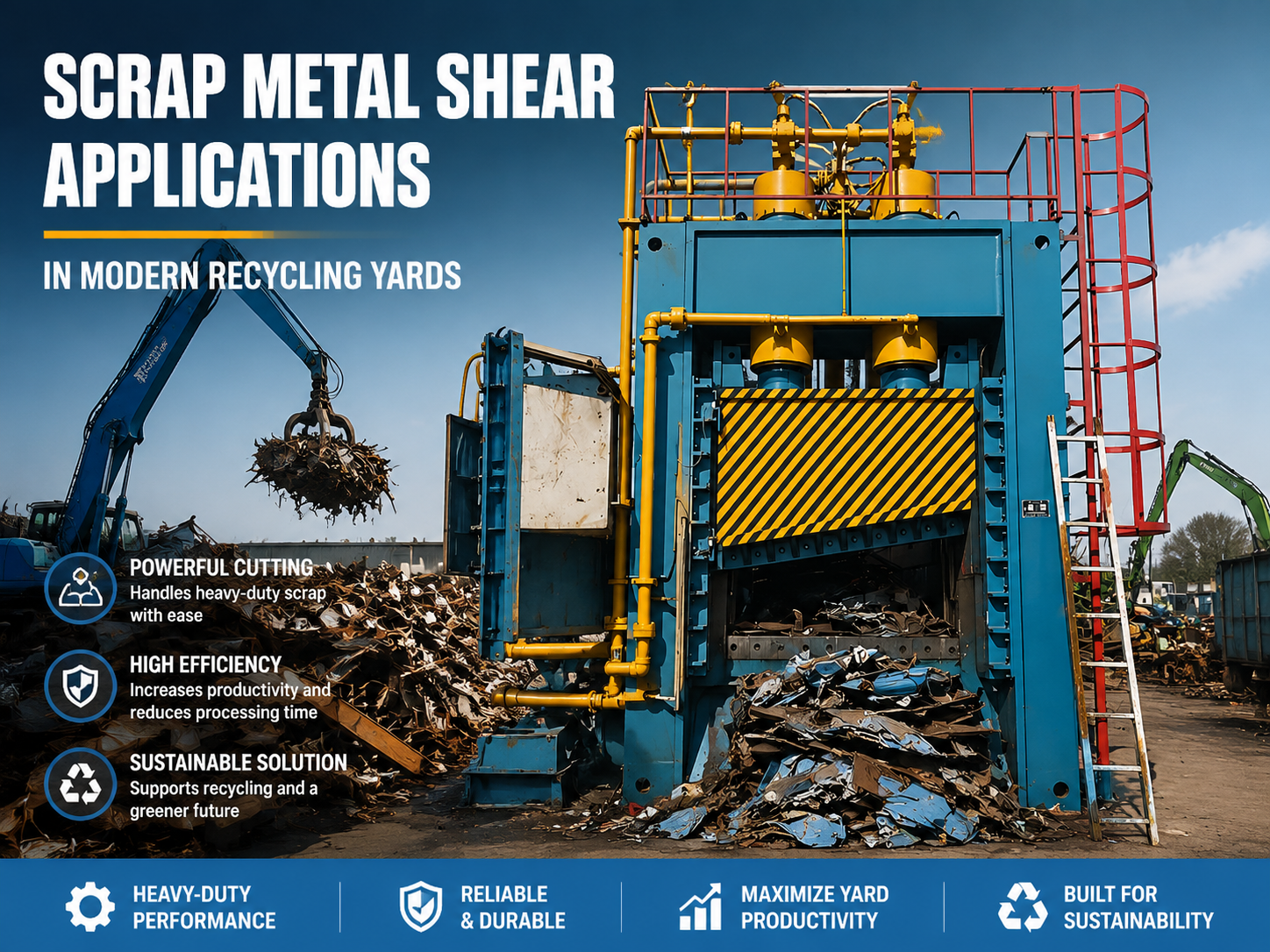 scrap metal shear applications in modern recycling yards a comprehensive guide
