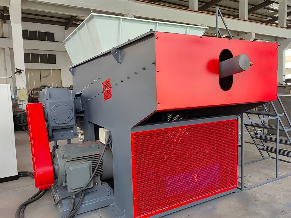 Industrial Single-Shaft Shredder in Operation