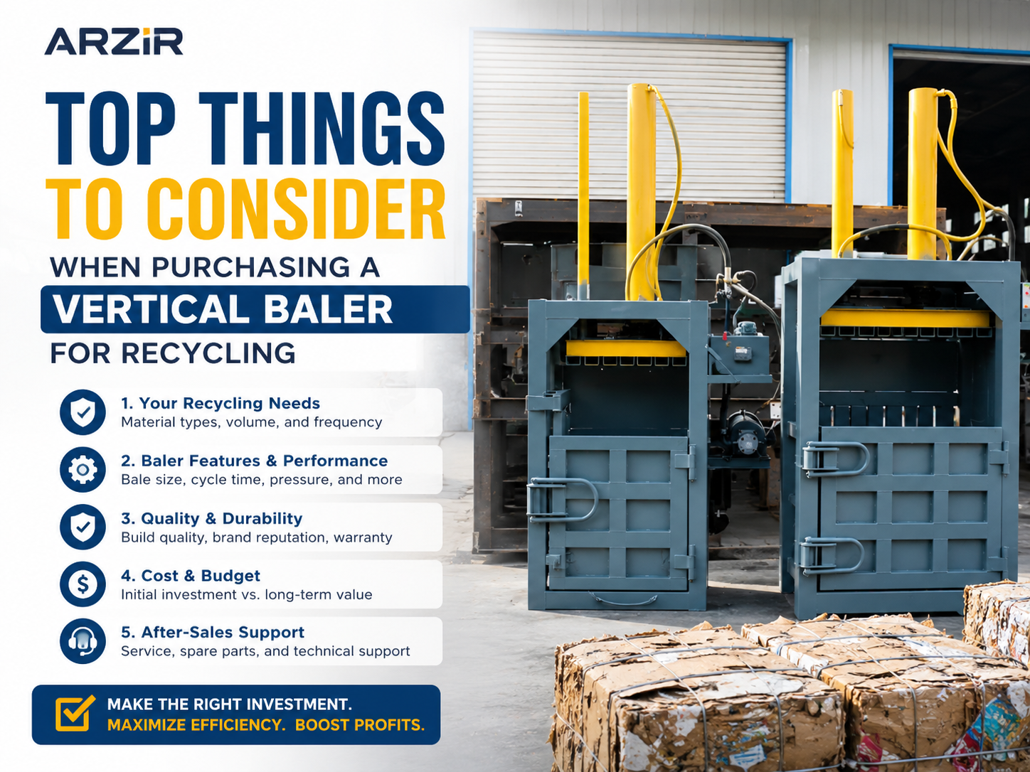 top things to consider when purchasing a vertical baler for recycling a comprehensive guid