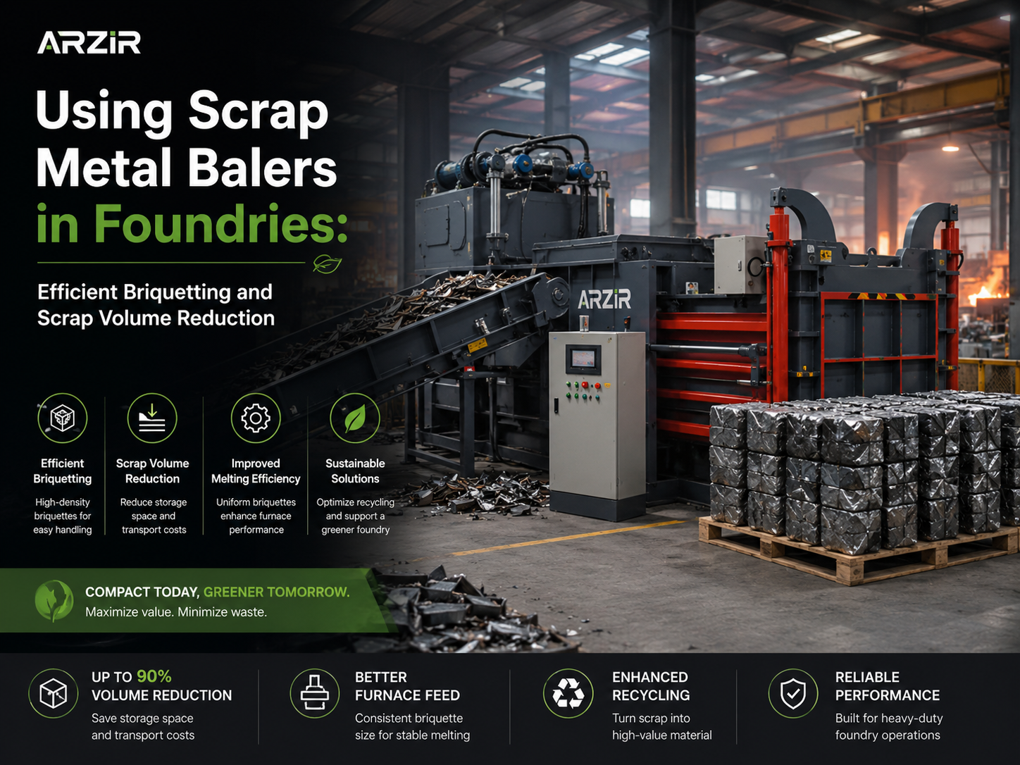 using scrap metal balers in foundries efficient briquetting and scrap volume reduction