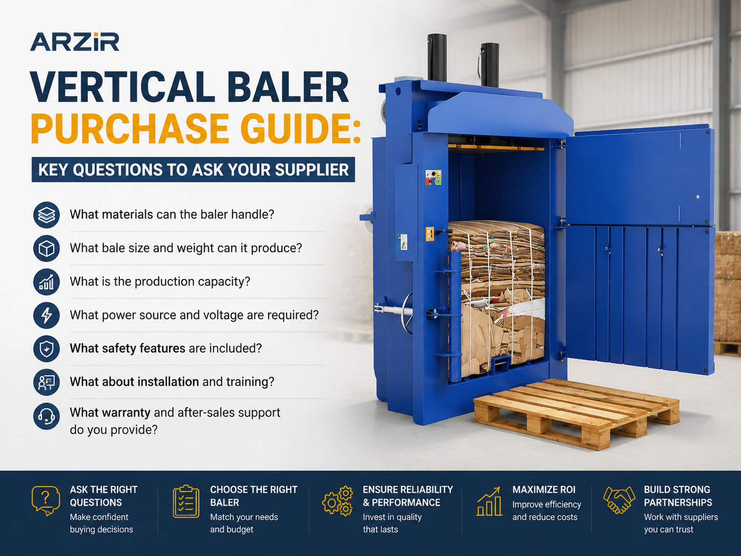 vertical baler purchase guide key questions to ask your supplier