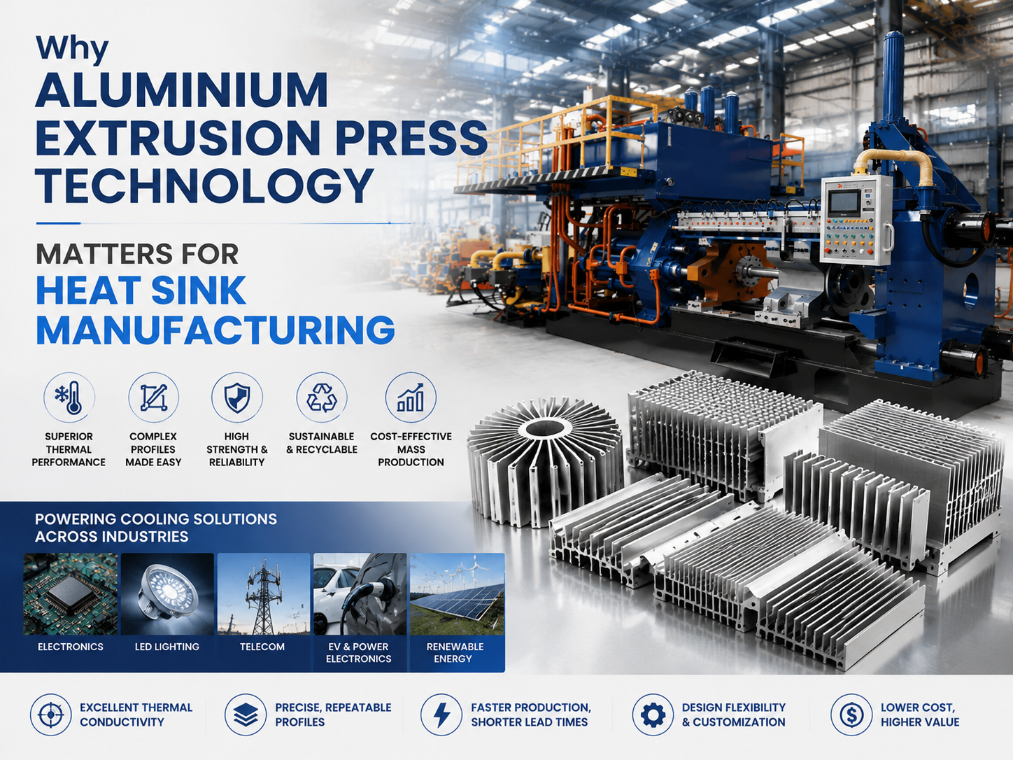 why aluminium extrusion press technology matters for heat sink manufacturing 1