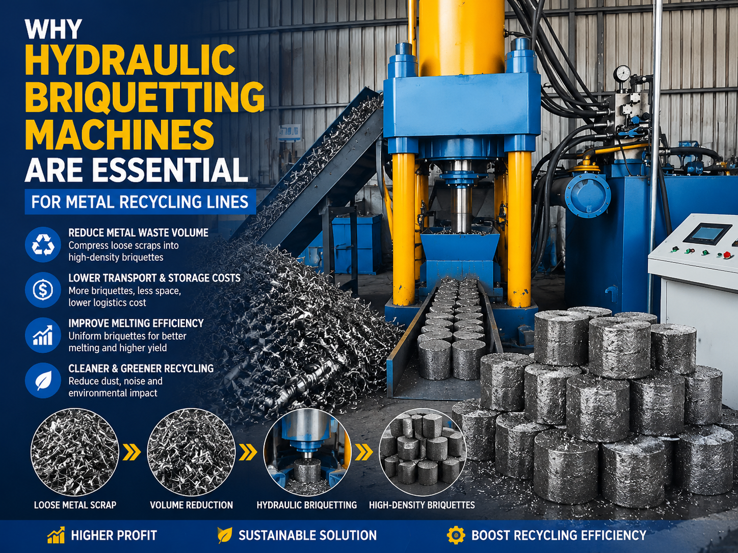 why hydraulic briquetting machines are essential for metal recycling lines 1