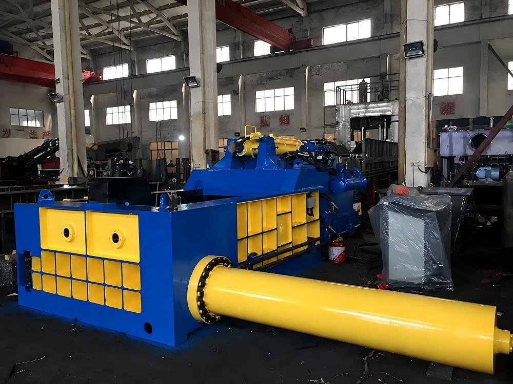 Industrial Car Body Baler in Operation