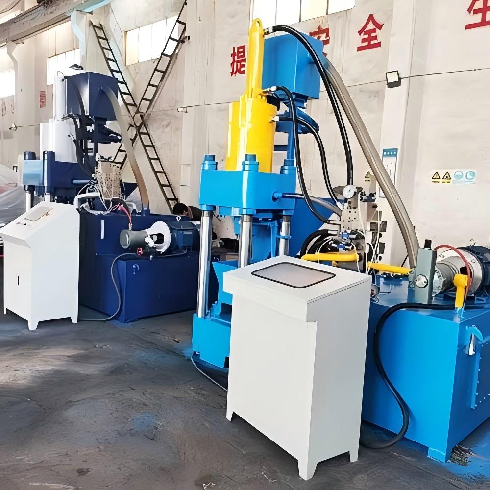 Close-up of Briquetting Machine Compression Chamber
