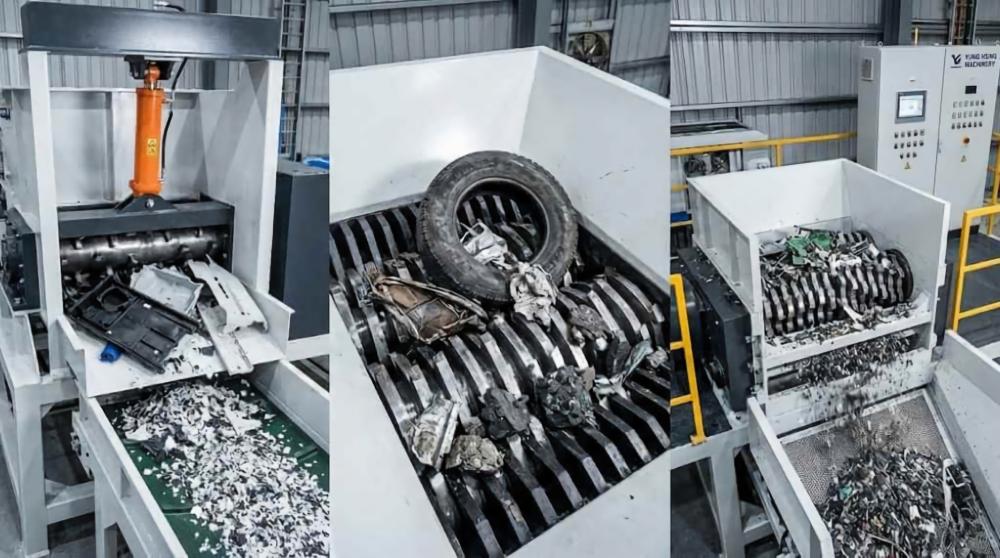 Single Twin or Quad Shaft Shredder Technical Layout