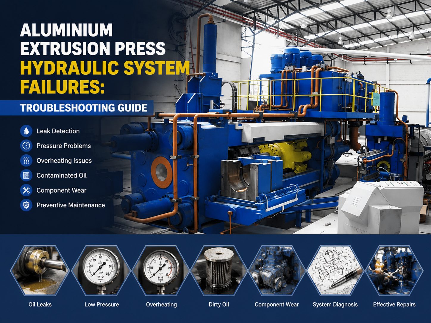 aluminium extrusion press hydraulic system failures troubleshooting guide