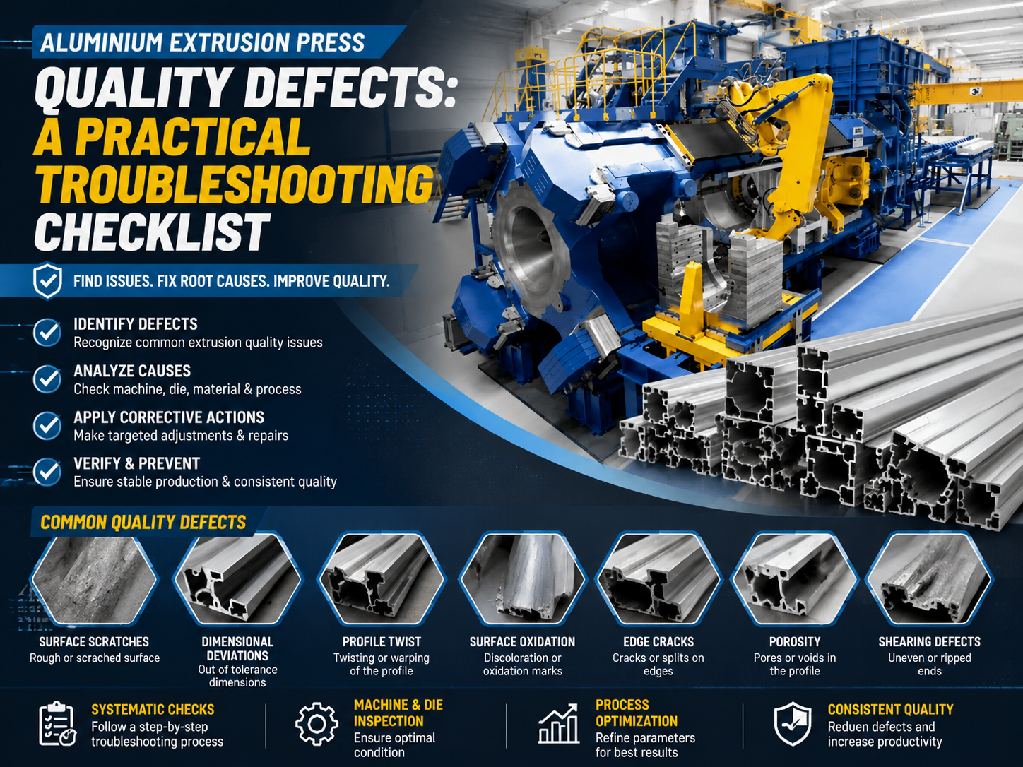 aluminium extrusion press quality defects a practical troubleshooting checklist