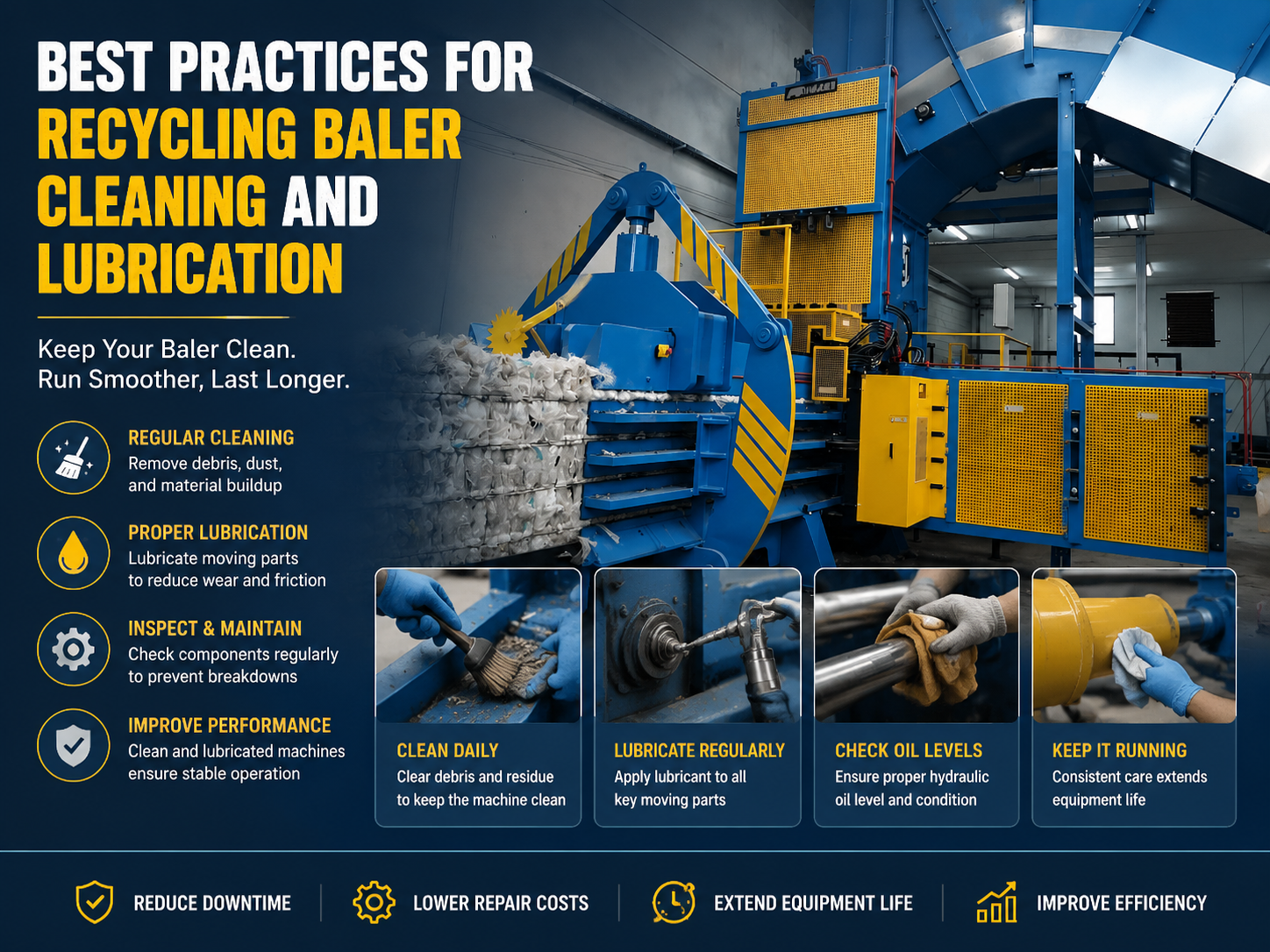 best practices for recycling baler cleaning and lubrication 1