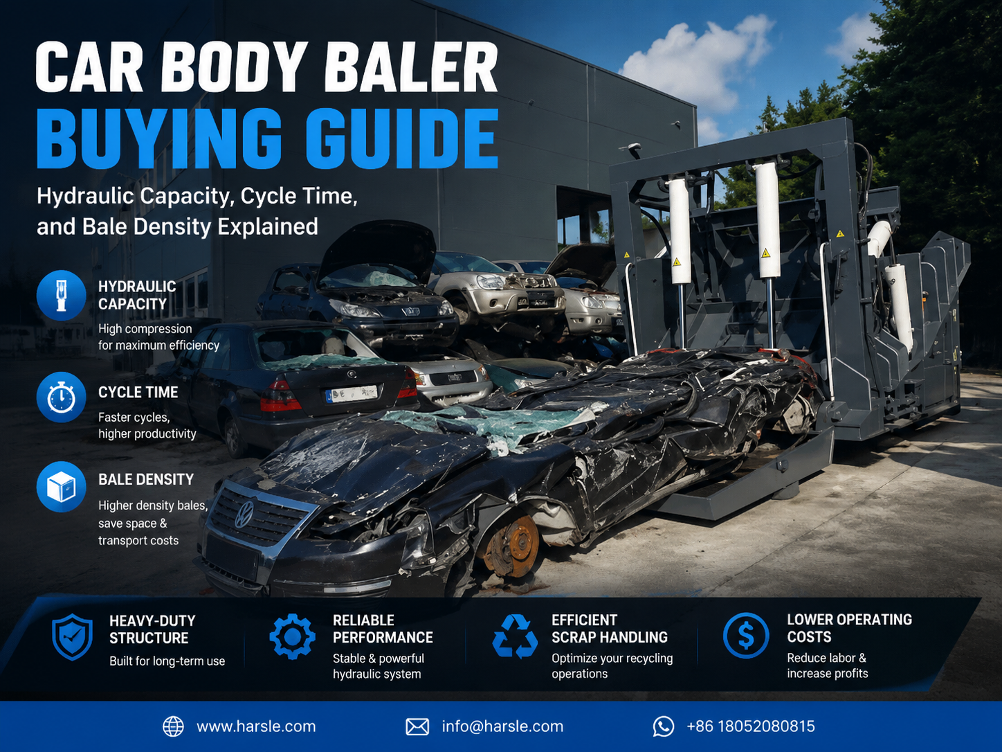 car body baler buying guide hydraulic capacity cycle time and bale density