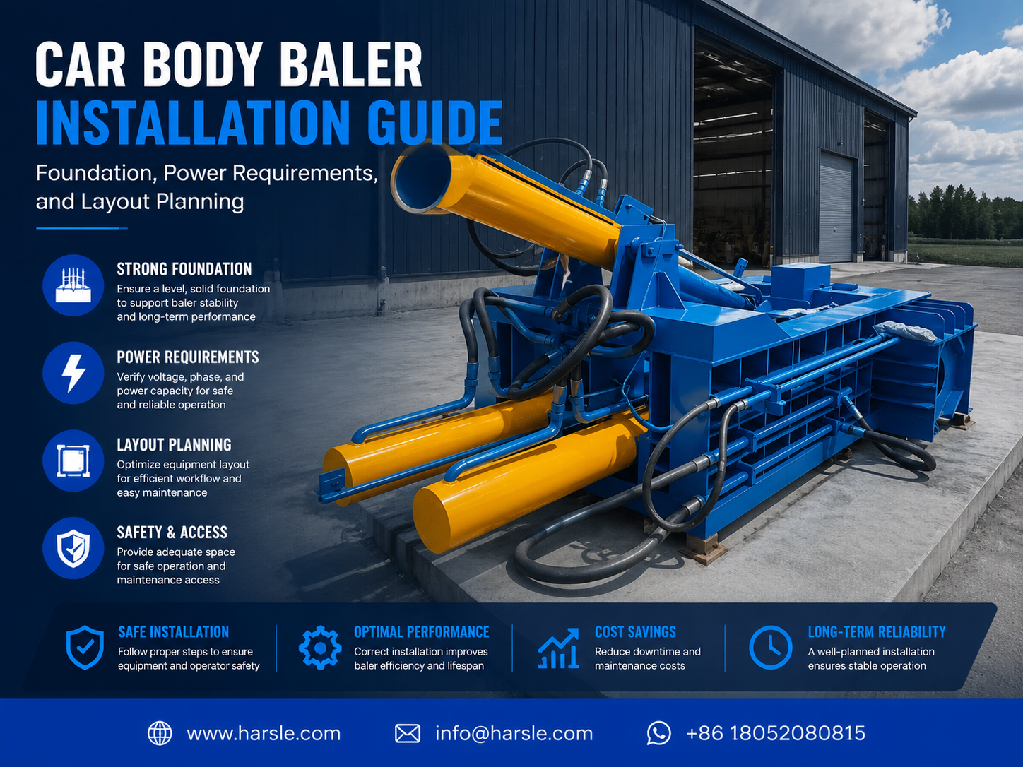 car body baler installation guide foundation power requirements and layout planning