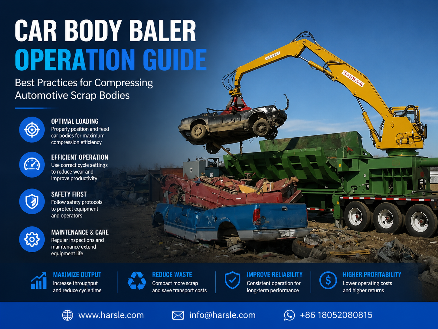car body baler operation guide best practices for compressing automotive scrap bodies