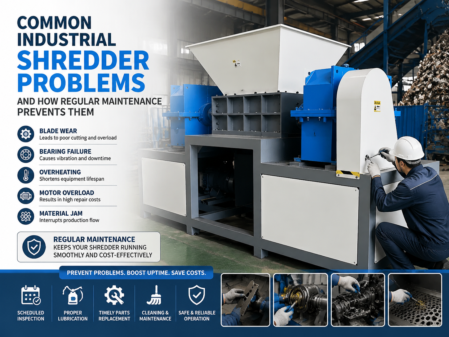 common industrial shredder problems and how regular maintenance prevents them 1
