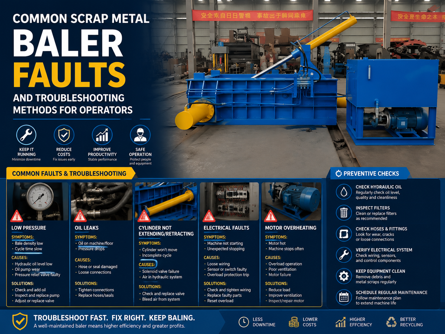 common scrap metal baler faults and troubleshooting methods for operators 1
