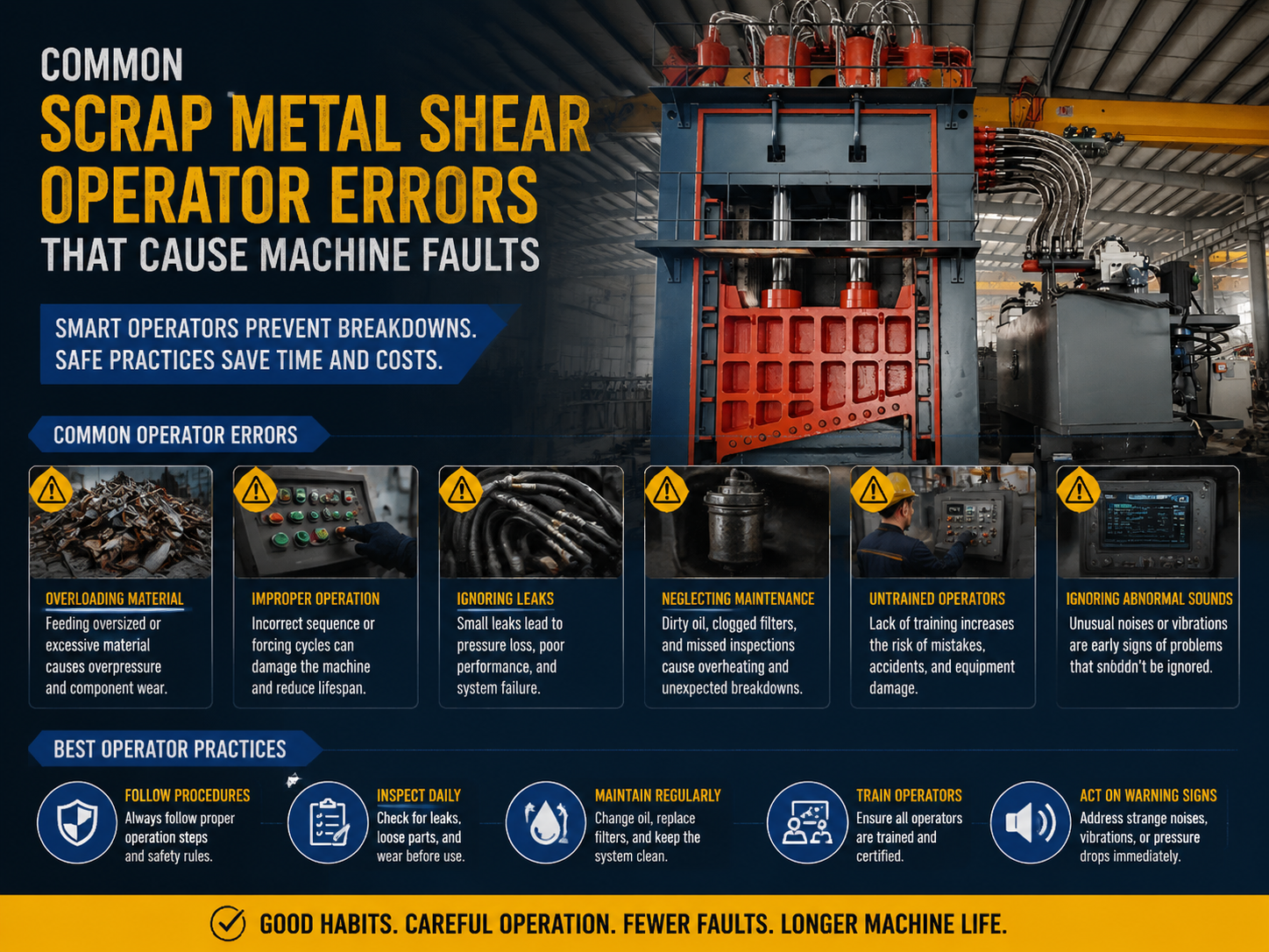 common scrap metal shear operator errors that cause machine faults 1