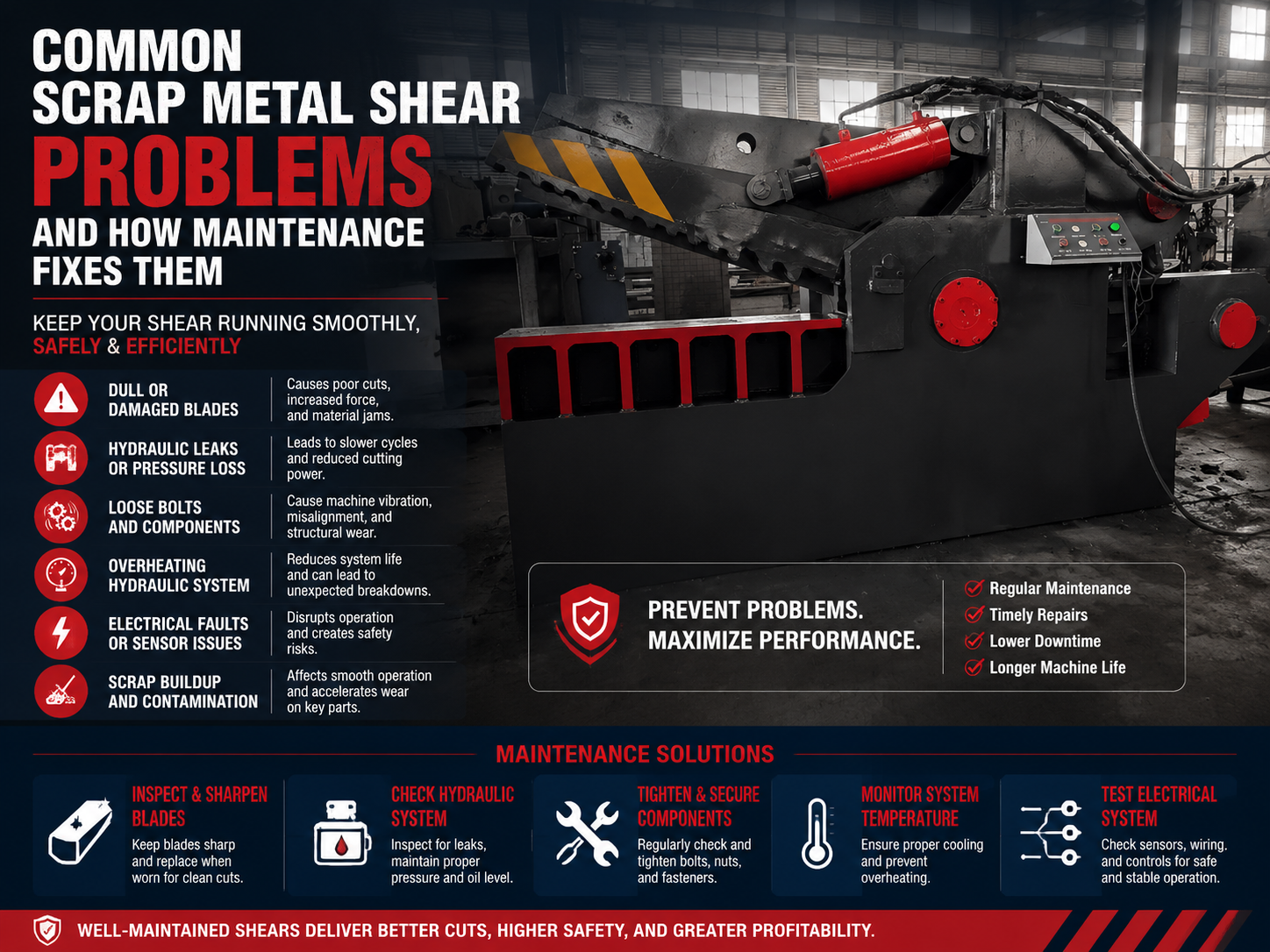 common scrap metal shear problems and how maintenance fixes them a comprehensive guide
