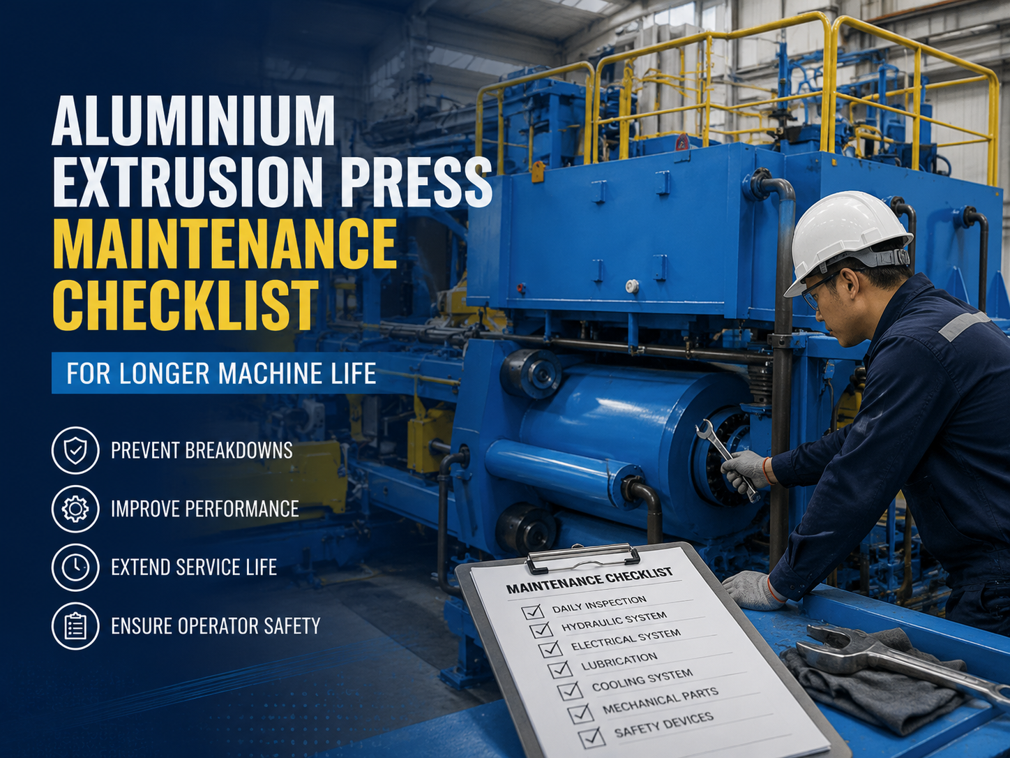 comprehensive aluminium extrusion press maintenance checklist for longer machine life