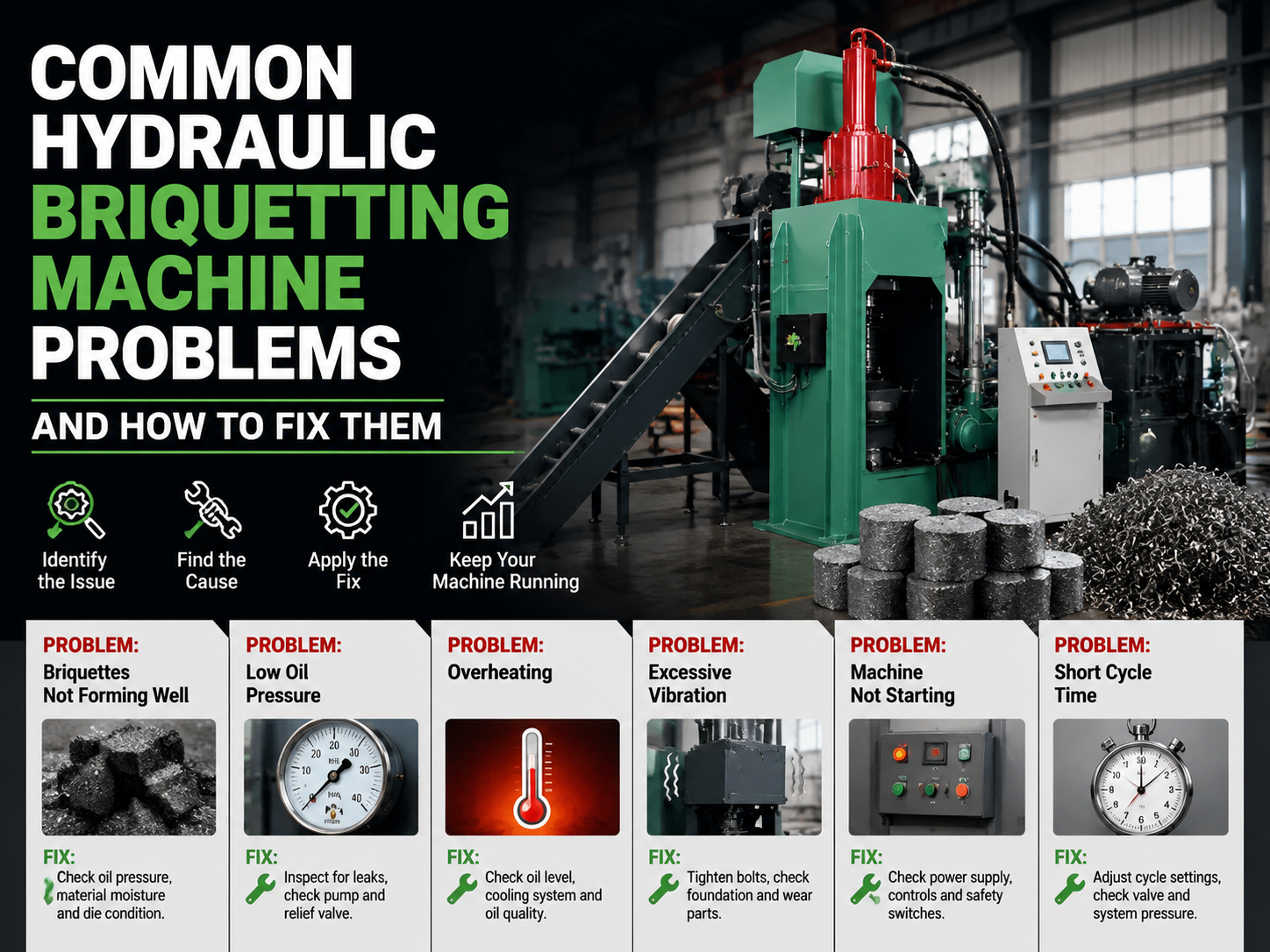 comprehensive guide common hydraulic briquetting machine problems and how to fix them