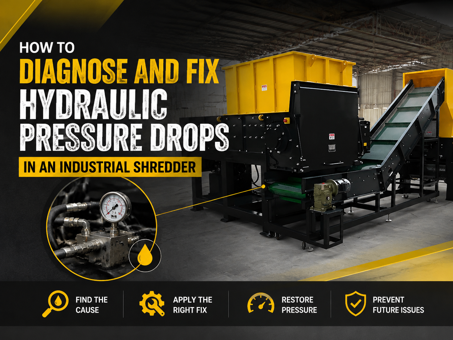 comprehensive guide how to diagnose and fix hydraulic pressure drops in an industrial shre