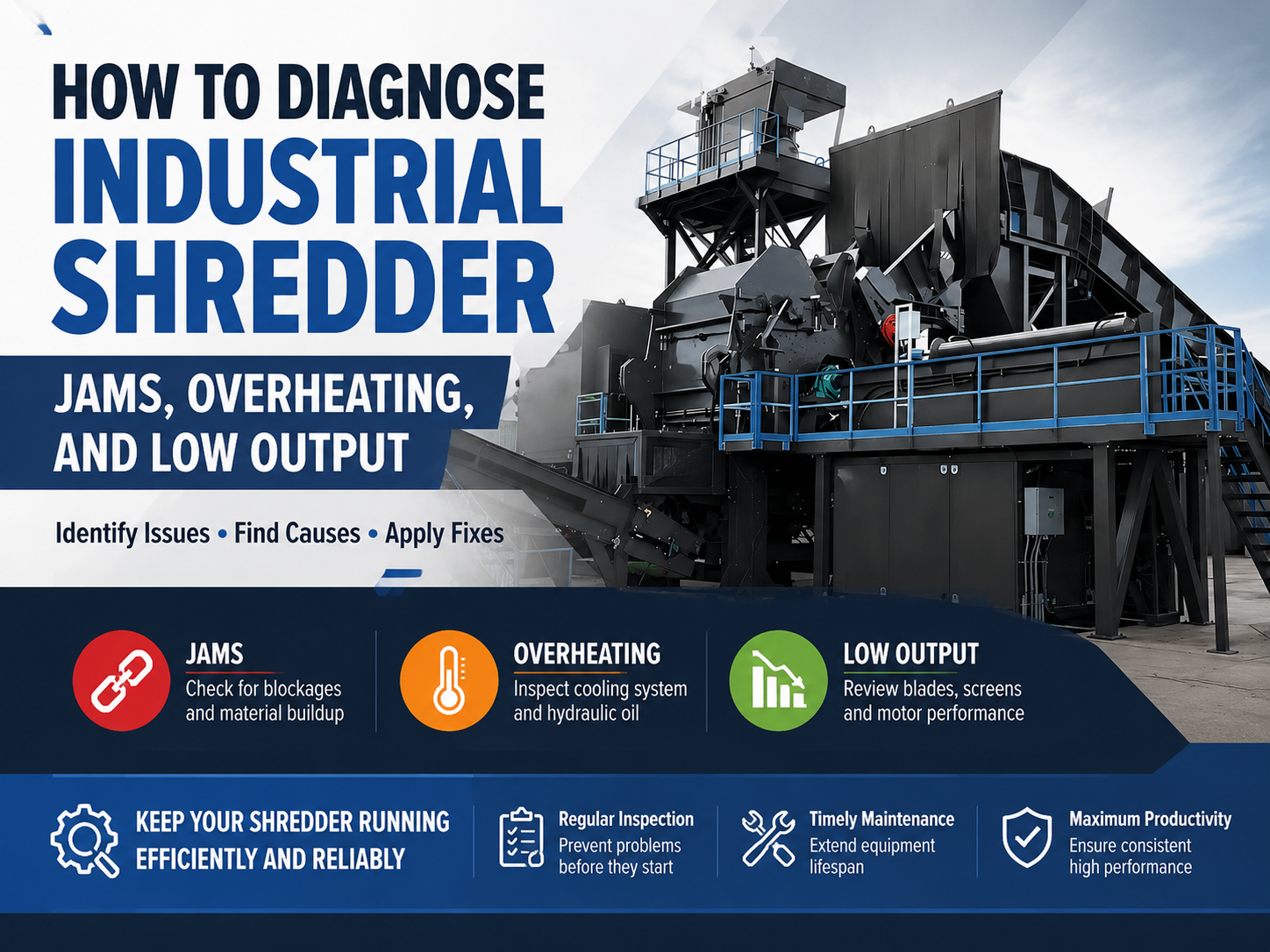 comprehensive guide how to diagnose industrial shredder jams overheating and low output