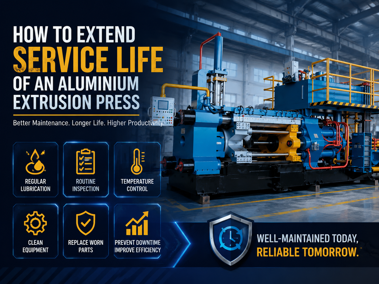 comprehensive guide how to extend service life of an aluminium extrusion press
