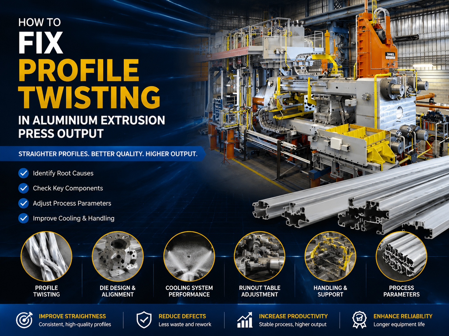 comprehensive guide how to fix profile twisting in aluminium extrusion press output