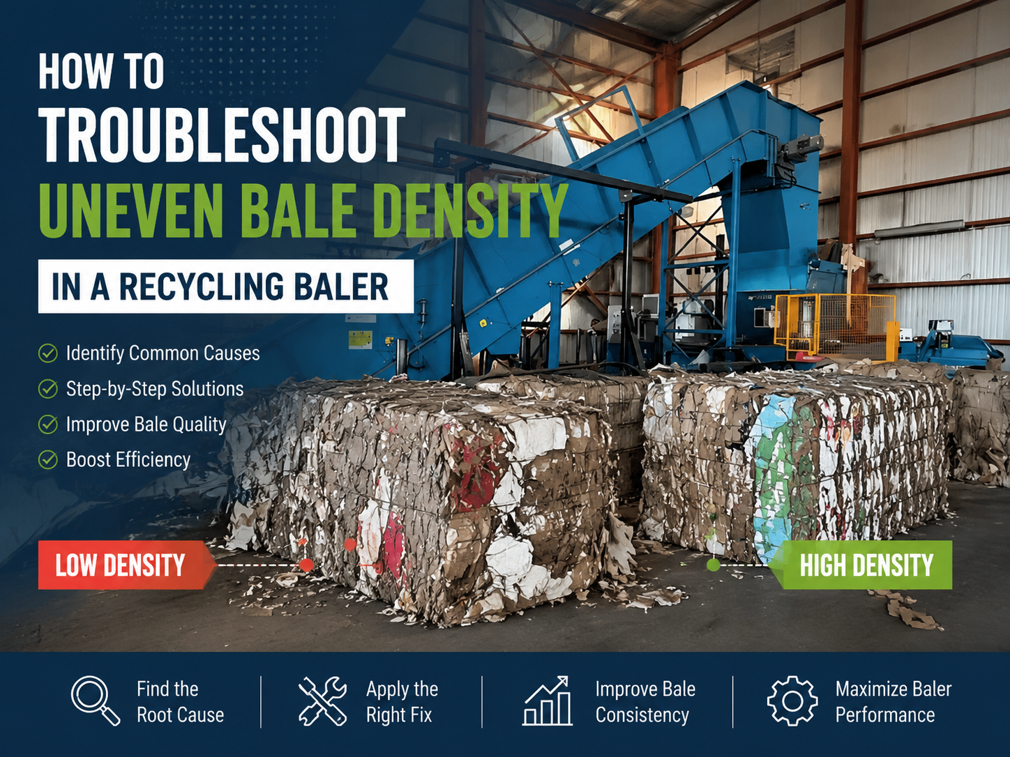 comprehensive guide how to troubleshoot uneven bale density in a recycling baler